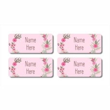 Flower Wreath Rectangle Name Labels
