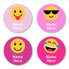 Emoji Round Name Label