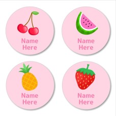Tropical Fruit Round Name Label
